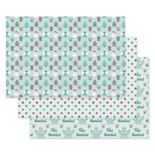 Feliz Navidad Angel Cutout Polka Dots  Sheets