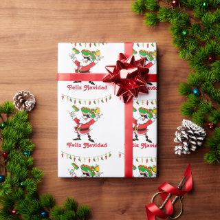 Feliz Navidad Mexican Santa With Pepper Lights
