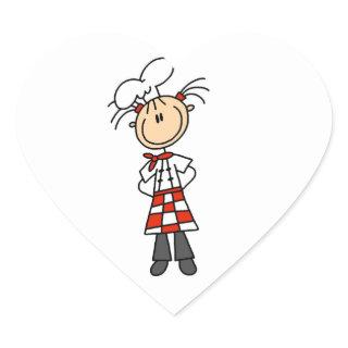 Female Chef Heart Sticker