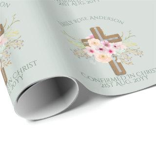 Female Confirmation Gift Floral Cross Personalized