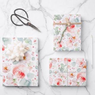 Feminine Blush Pink and White Watercolor Floral   Sheets