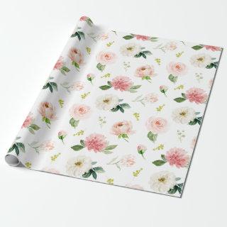 Feminine Blush Pink Floral Watercolor Pattern