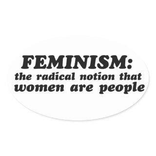 Feminism defined oval sticker