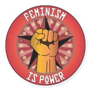 Feminism Is Power Classic Round Sticker