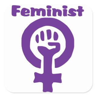 Feminist Symbol in Purple Square Sticker