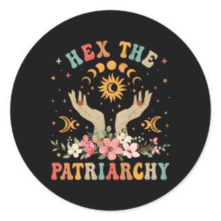 Feminist Witch Hex The Patriarchy Halloween Witch  Classic Round Sticker