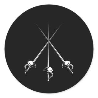 Fencing Sports Epee Sword Fencer Fighting Fencing Classic Round Sticker