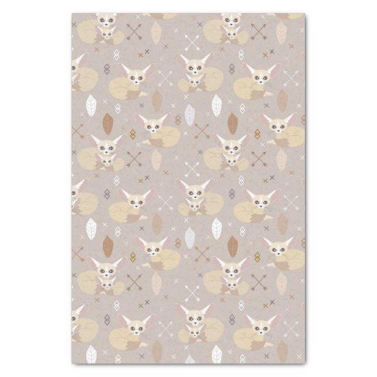 Fennec Foxes Arrows and Feathers Tissue Paper