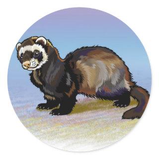 ferret classic round sticker