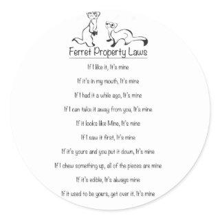 Ferret Property Laws Sticker