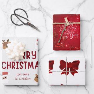 Festive 3-Pack Christmas Gift Wrap: Personalized &  Sheets