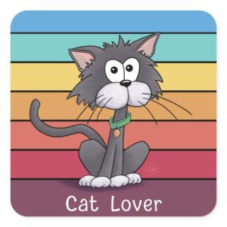 Festive Cat Lover    Square Sticker