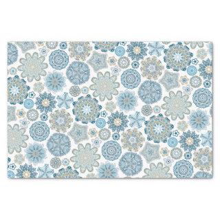 Festive Chic Floral Mandala Snow Flakes Pattern Tissue Paper