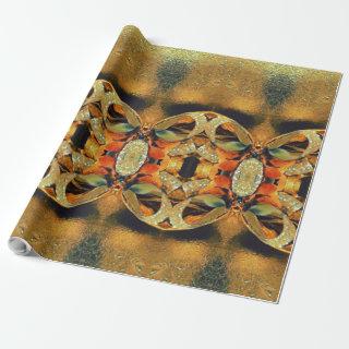 Festive Chic Gold Kaleidoscopic Ribbon Pattern