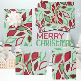 Festive Christmas Abstract Leaf Pattern  Sheets