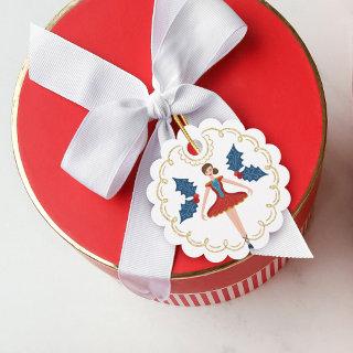 Festive Christmas Nutcracker Ballet Dancer To From Favor Tags