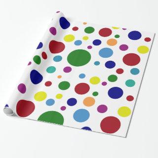 Festive Colorful Dots in Different Colors on White