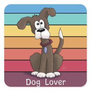 Festive Dog Lover   Square Sticker