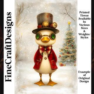 Festive Duckling With Christmas Tree L3 Decoupage Tissue Paper