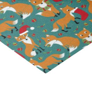 Festive Foxes Cute Patterned Christmas Tissue Paper