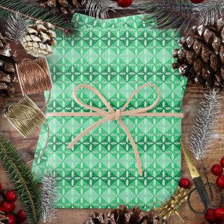 Festive Green Monochrome Geometric and Terrazzo  Sheets