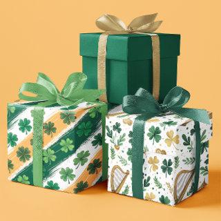 Festive Green Shamrocks  St. Patricks Day set of 3  Sheets