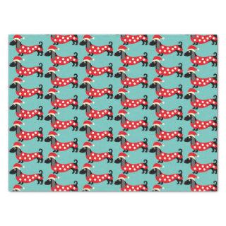 Festive Holiday Dachshunds   Tissue Paper