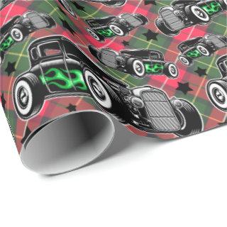 Festive Hot Rod Holiday Red Green Plaid Christmas
