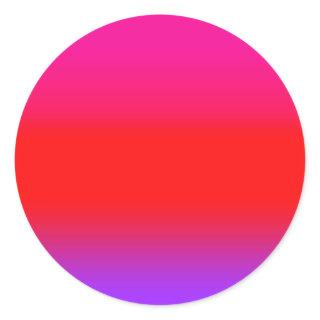 Festive Magenta Red Purple Ombre Gradient Pattern  Classic Round Sticker