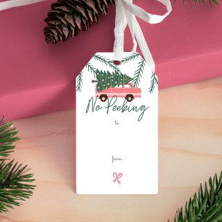 Festive No Peeking Christmas Tree Vintage Van Gift Gift Tags