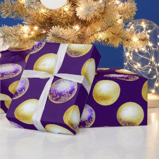 Festive Purple and Gold Christmas Ornaments