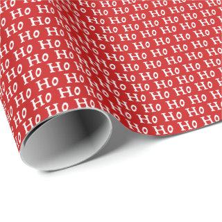Festive Red and White Text Ho Ho Ho Pattern