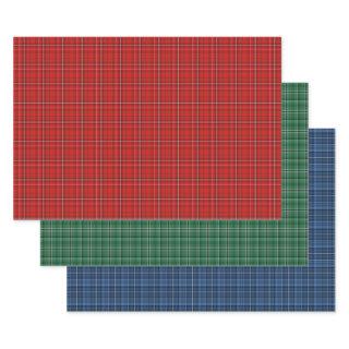 Festive Red, Green, and Blue Holiday Plaid  Sheets