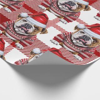 Festive Red Plaid and Bulldog Christmas