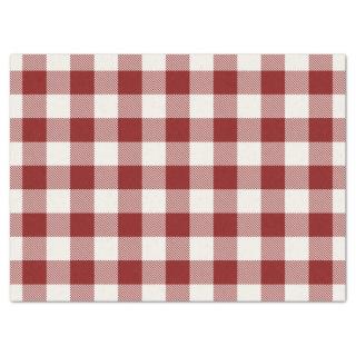 Festive red white gingham plaid wrapping tissue paper