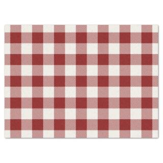 Festive red white gingham plaid wrapping tissue paper