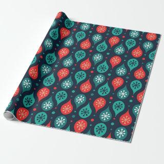 Festive Retro Mid-Century Mod Geometric Green Red