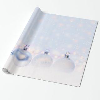 Festive Silver Christmas Balls on Snow
