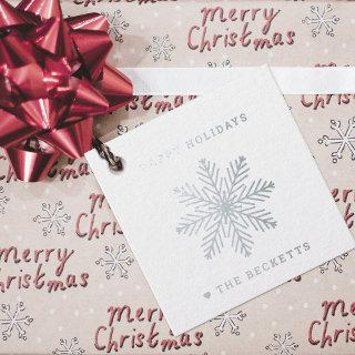 Festive Snowflake Christmas Holiday Foil Favor Tags