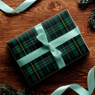 Festive Stylish Dark Forest Green Plaid Pattern