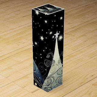 Festive Twilight Christmas Trees Wine Box