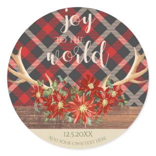 Festive Unicorn Face  Peace Hope and Love Classic Round Sticker