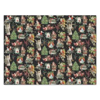 Festive Vintage Retro Christmas Holiday Pattern Tissue Paper