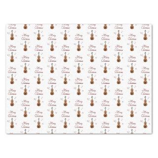 Festive Violins Musical Christmas Snowflakes  Tissue Paper