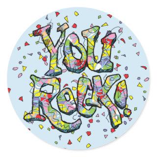 Festive "You Rock!" Lettering Sticker