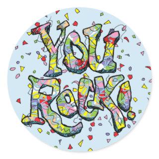 Festive "You Rock!" Lettering Sticker