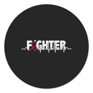 Fghter- Sickle Cell Anemia Awareness Supporter Rib Classic Round Sticker