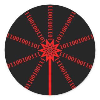 Fiber Optic Data Burst Classic Round Sticker