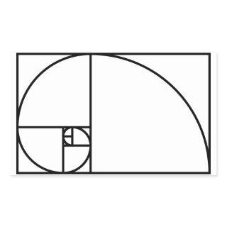 Fibonacci golden ratio - unique mathematical art rectangular sticker