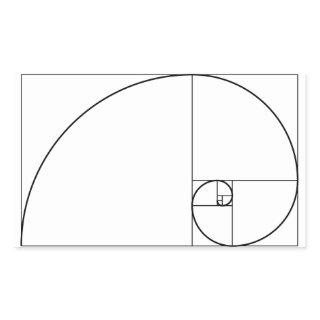 Fibonacci Spiral Golden Ratio Rectangular Sticker